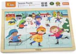 Дървен пъзел зима 24 части