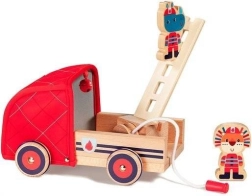 LILLIPUTIENS Wooden Fire Truck with Hose, Ladder and Bell – Rhino Marius 2+