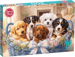 Пъзел Cherry Pazzi Кученца в кошница с 300 части