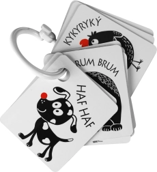 Контрастни карти с цветен елемент за бебета