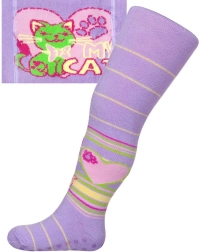 Cotton Tights with ABS New Baby Purple My Cat 104