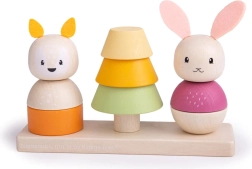 Bigjigs Baby дървена моторна играчка за нанизване – лисица и зайче