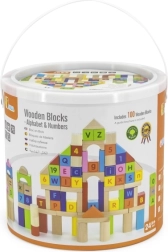Viga дървени образователни кубчета 100 бр – букви и цифри