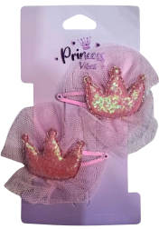 PINK фиби за коса блестяща коронка, 2 бр.