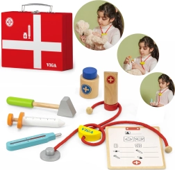 Дървен лекарски комплект в куфарче VIGA