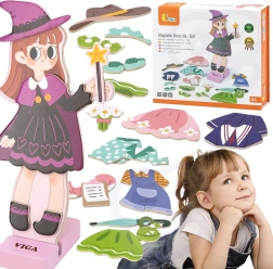 Viga magnetic wooden dress-up puzzle – girl