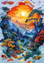 Trefl Пъзел Хартиено изкуство: Долина 1000 части