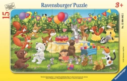 Ravensburger пъзел Празнуване на рожден ден с животински приятели 15 части