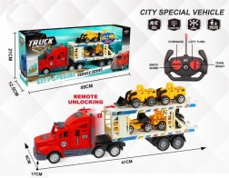 RC теглещ камион с 4 строителни колички