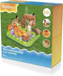 Inflatable dinosaur play center with slide and water sprayer