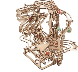 Дървена механична топчеста писта UGEARS с верижно задвижване – 3D пъзел