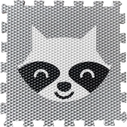 Пянна пъзел постелка за деца с миеща мечка – светлосива