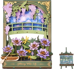 RoboTime 3D дървен пъзел Блестящи водни лилии