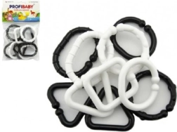 Пластмасови черно-бели форми – верижка за бебета, 10 бр.