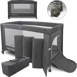 Milly Mally Mirage Travel Cot and Playpen, Dark Grey