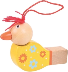 Wooden bird-shaped whistle – Yellow