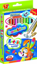 Bambino кръгли цветни моливи 12 цвята с острилка