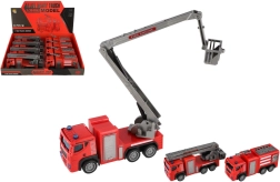 Plastic Fire Truck 14 cm with Pull-Back Action, 2 Variants, Box of 8