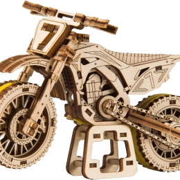 Дървен 3D пъзел мотор MotoCross WOODEN CITY (88 части)