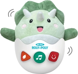 Rolling plush dinosaur with light and sound effects 20 cm
