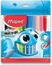 Комплект цветни флумастери MAPED Color'Peps Ocean 12 бр.