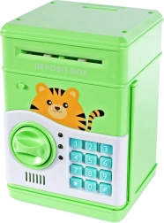 Касичка сейф коте зелена