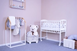 Детска приставна кошара New Baby Mateo 90 × 40 см бяла