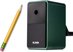 Острилка с манивела със събирателен контейнер и регулиране на острието, зелена