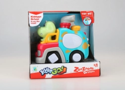 Kiddy go! количка с динозавър със светлини и звуци