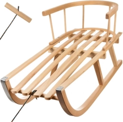 Wooden sled with backrest Kruzzel - 1 piece