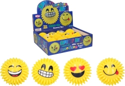 Пискаща светеща топка с усмивка 7 см