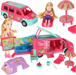 Кемпер каравана за кукли с аксесоари и басейн