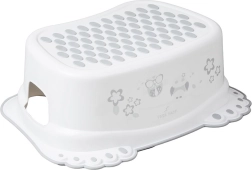 Детско противоплъзгащо столче за баня с мотив сова, бяло