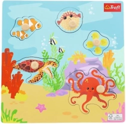 Дървен пъзел Морски животни, 5 части