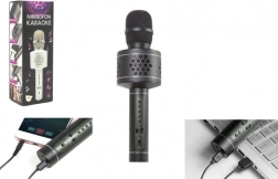 Караоке микрофон Bluetooth с озвучаване и ефект ехо – черен