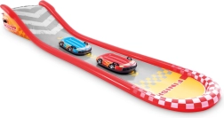 Надуваема състезателна писта с пързалка и плаващи дюшеци