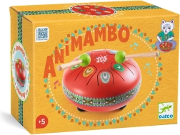 Djeco Animambo червен езиков барабан с ноти
