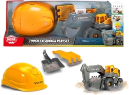 Construction set volvo excavator with helmet and tool