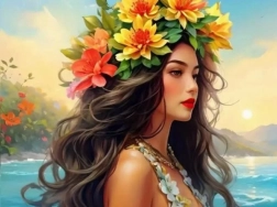 Диамантено рисуване – момиче край морето 30 × 40 см