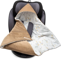Затоплено бебешко одеяло/повивалник за кошче за кола New Baby, кафяв velvet