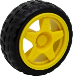 Plastic wheel with tire for Arduino robot 65 mm
