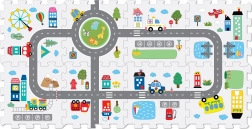 Пъзел от пяна пътна мрежа 8 части