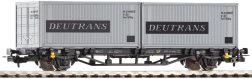 Платформен вагон Piko Lgs579 с 2× 20' контейнера DEUTRANS DR, епоха IV