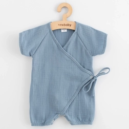 Summer muslin romper for baby New Baby blue 86