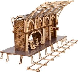 Ugears 3D дървен механичен пъзел HARRY POTTER – железопътна платформа