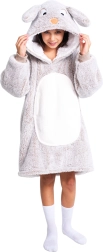 Cozy Noxxiez топло телевизионно худи-дека с качулка Зайче за деца 7–12 години