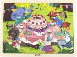 Дървен пъзел рожден ден 24 части VIGA