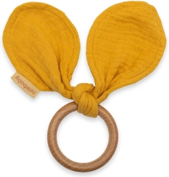 Гризалка с муселинова пелена New Baby Ears mustard