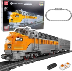 RC Train Building Kit, Gray–Yellow, 1751 Pieces with Remote Control and Tracks