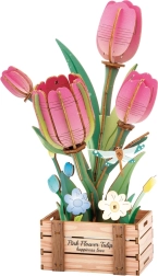 2Kids Toys 3D Wooden Puzzle Pink Tulip